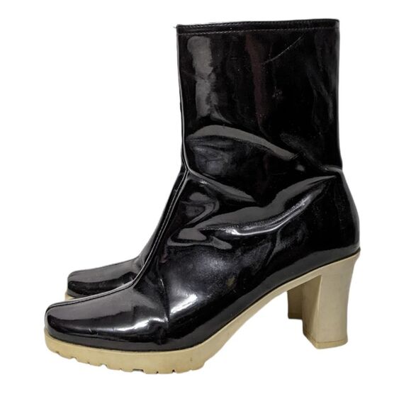 BANANA REPUBLIC Patent Faux Leather Colorblock Boots 7 - Picture 4 of 11